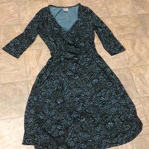 Faux wrap slinky knot dress. 1X. EUC.